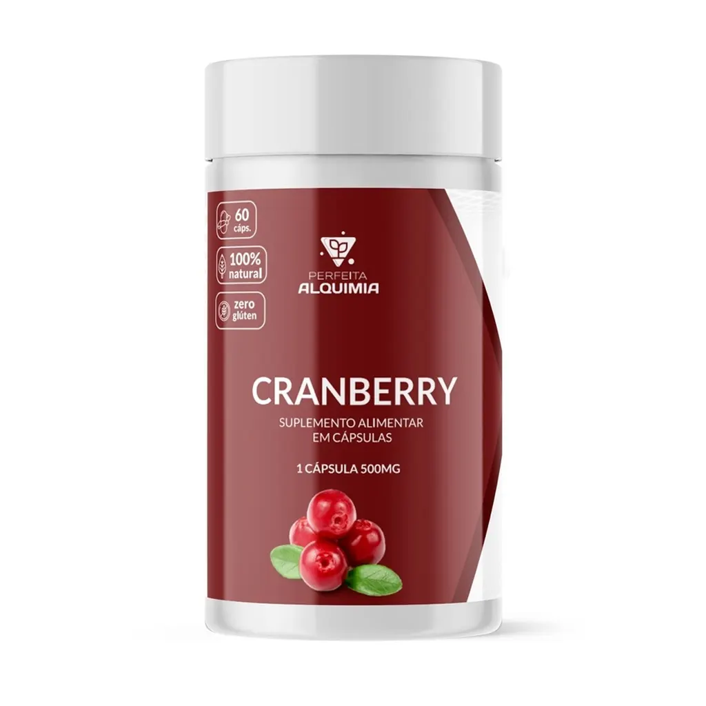 Cranberry 500 mg 60 cápsulas Perfeita Alquimia