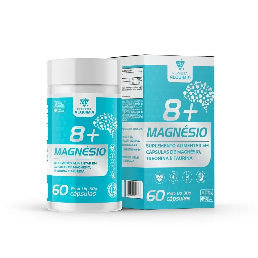 8+ Magnésio 60 cápsulas 30 g Perfeita Alquimia - Imagem 3