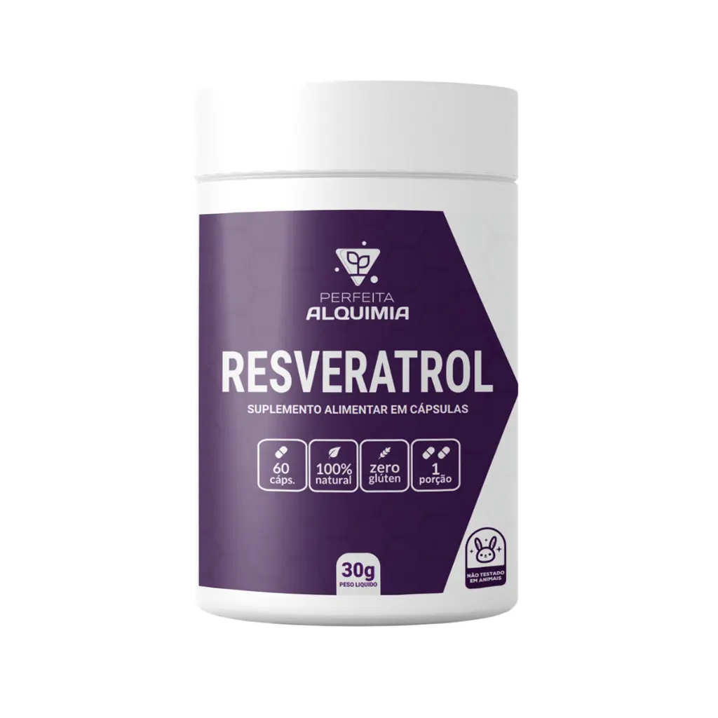 Resveratrol 30 g Com 60 cápsulas Perfeita Alquimia