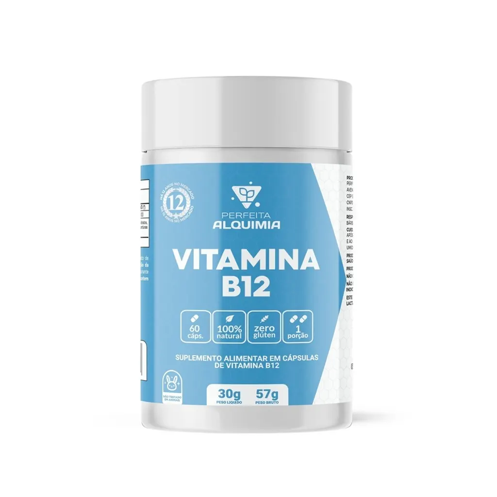 Vitamina B12 500 mg 60 cápsulas Perfeita Alquimia