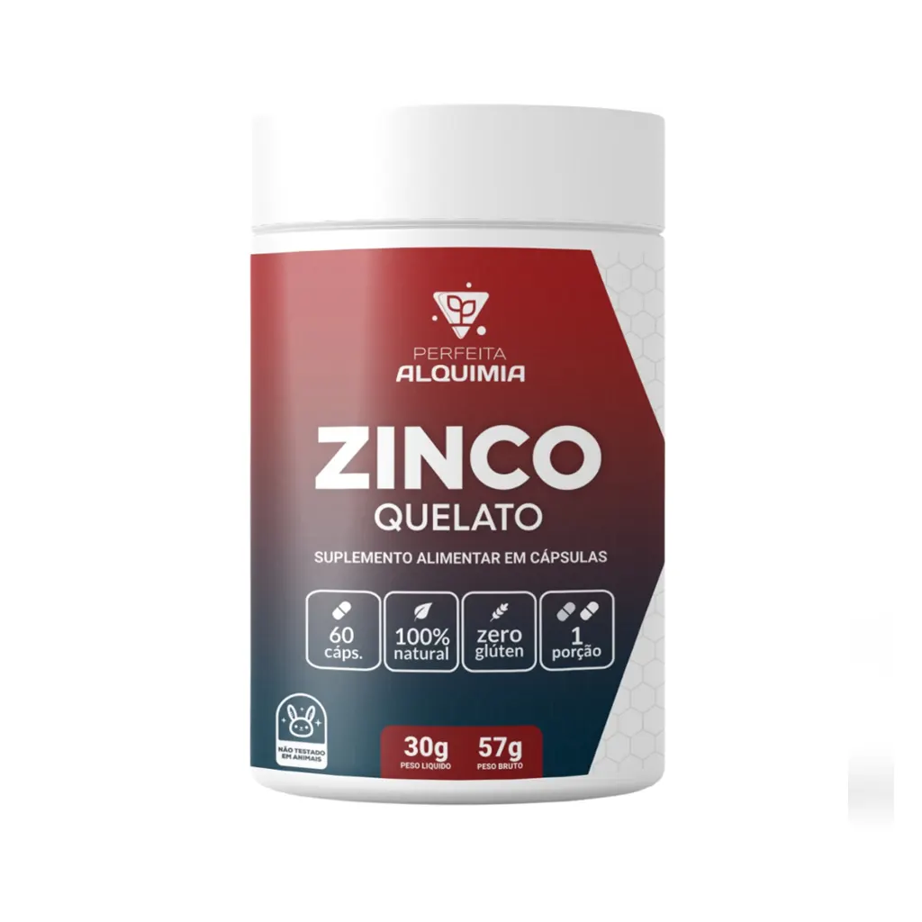 Zinco Quelato 29,6 mg 60 cápsulas Perfeita Alquimia