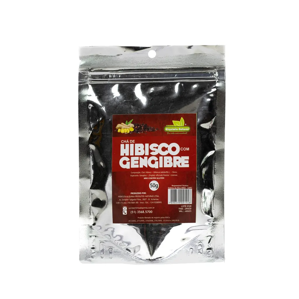 Chá De Hibisco Com Gengibre 50 g Perfeita Alquimia