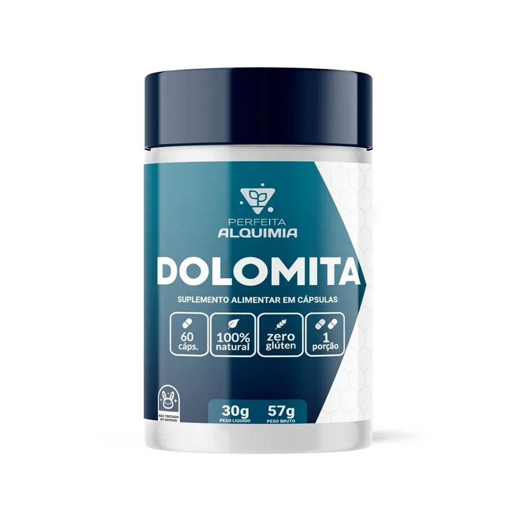 Dolomita 450 mg 60 cápsulas Perfeita Alquimia
