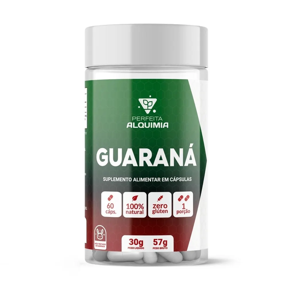 Guaraná Vitamina 800 mg Com 60 cápsulas Perfeita Alquimia