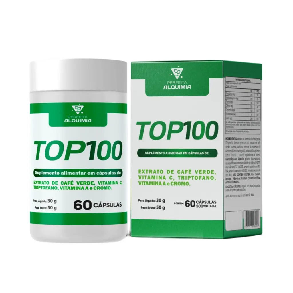 Top 100 60 cápsulas 500 mg Perfeita Alquimia - Imagem 3