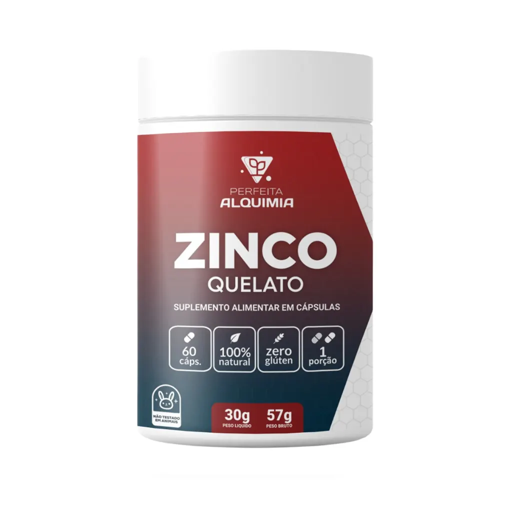 Zinco Quelato 29,6 mg 60 cápsulas Perfeita Alquimia